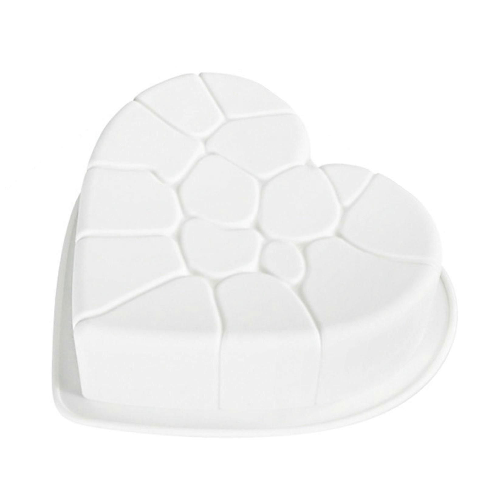 Fondant Chocolate Molds Crack Heart Silicone Molds Mousses Cake Decorating Tool Candle Soap Molds Easily to Clean Multicolor