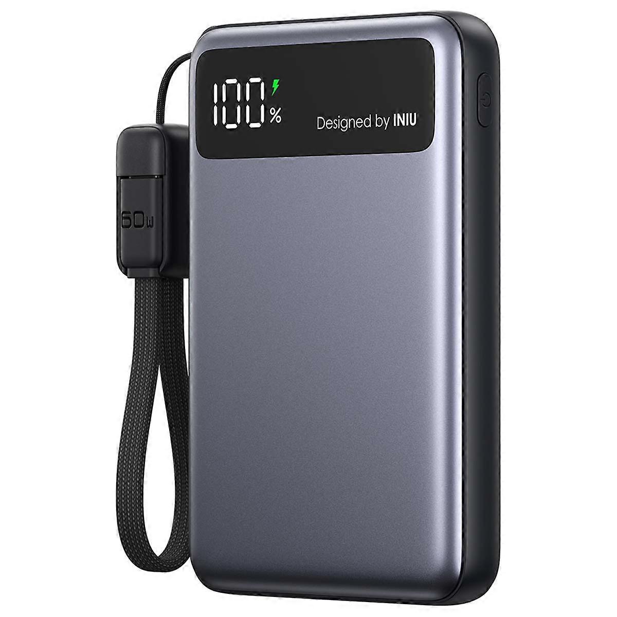 Pocket Pro Slim 10000mAh Powerbank with USB-A and USB-C Power Delivery / QuickCharge, Grey