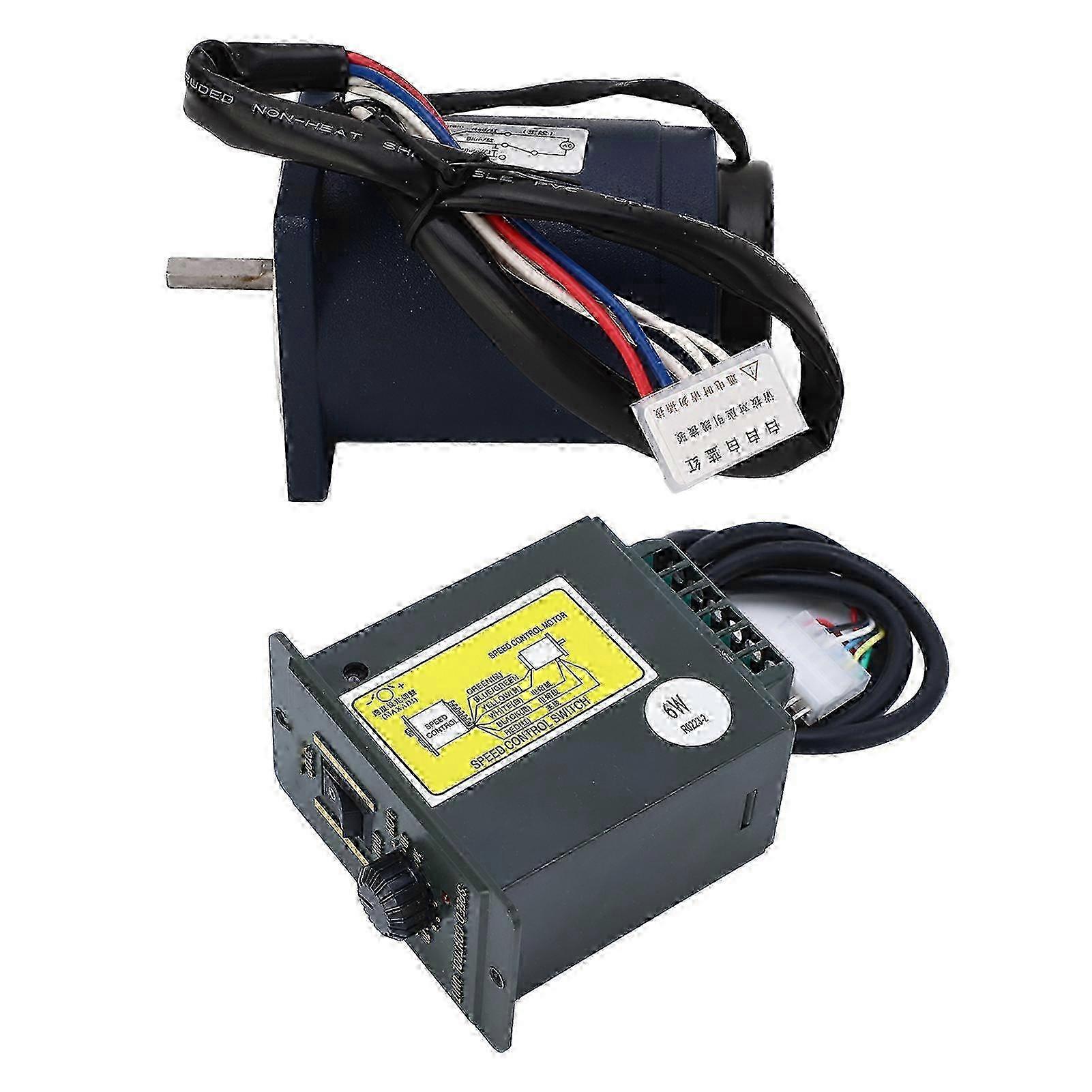 6W Geared Motor: High Torsion, Low Noise, Heat Resistant, Variable Speed (10 - 1400RPM), Reversible with Speed Controller AC220V, 1400R Per Minute 202