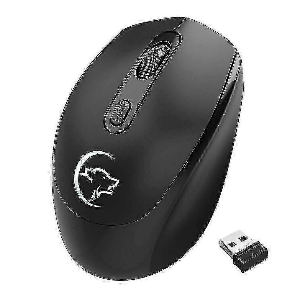 2.4G Wireless Mouse Metal Noiseless Silent Click Optical 2400dpi Mouse Rechargeable 2 Keys Gaming Mouse For Computer Laptop PC