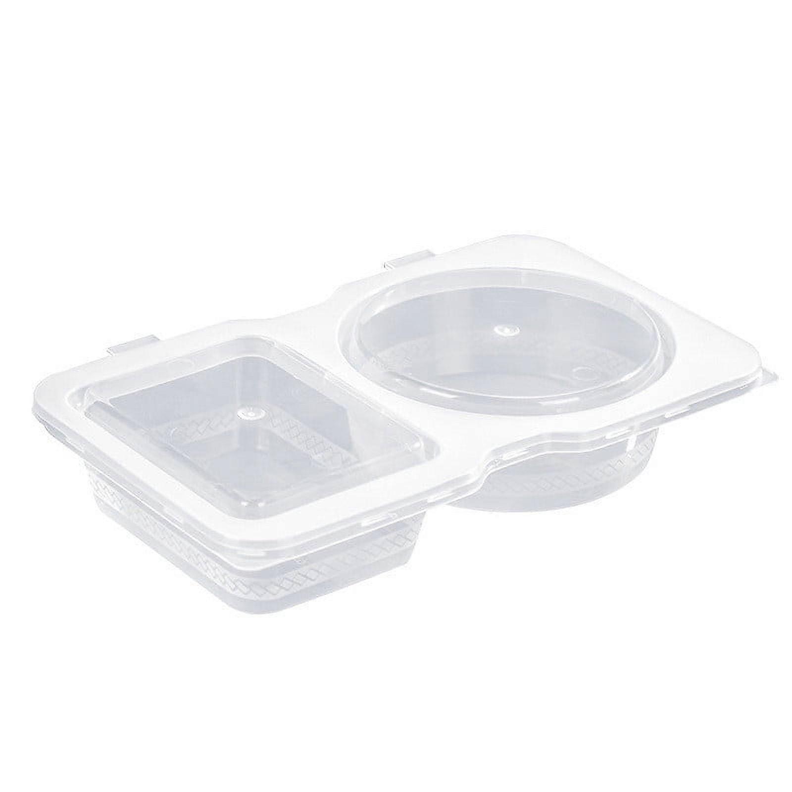 20Pc Double Compartment Condiment Container Double Condiment Containers with Lids 2 Compartment Snack Containers Double Compartment Snack Containers