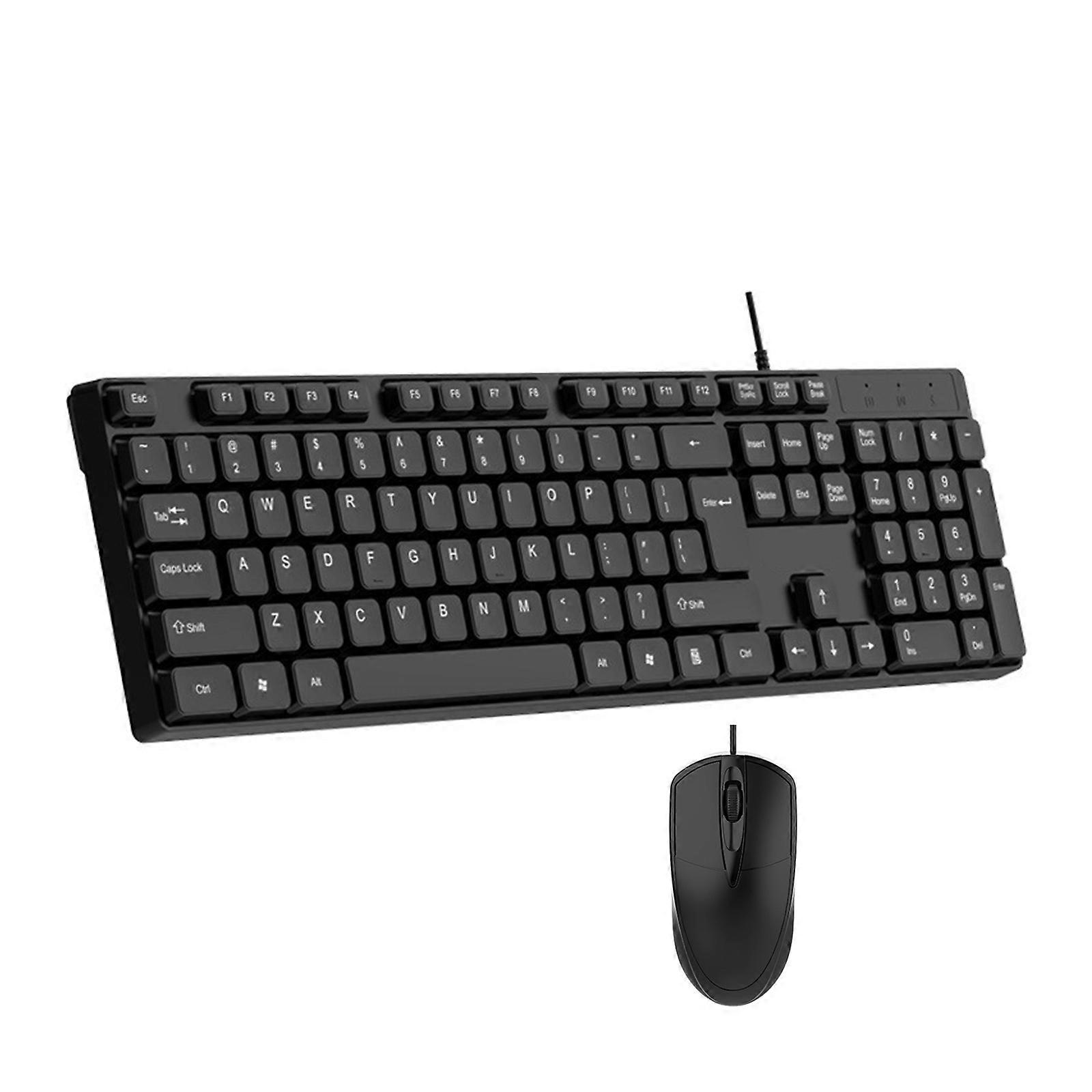 Corded Keyboard and Mouse Corded Keyboard and Mouse Combo USB Keyboard and Mouse Set for School Office Business Gaming Multicolor