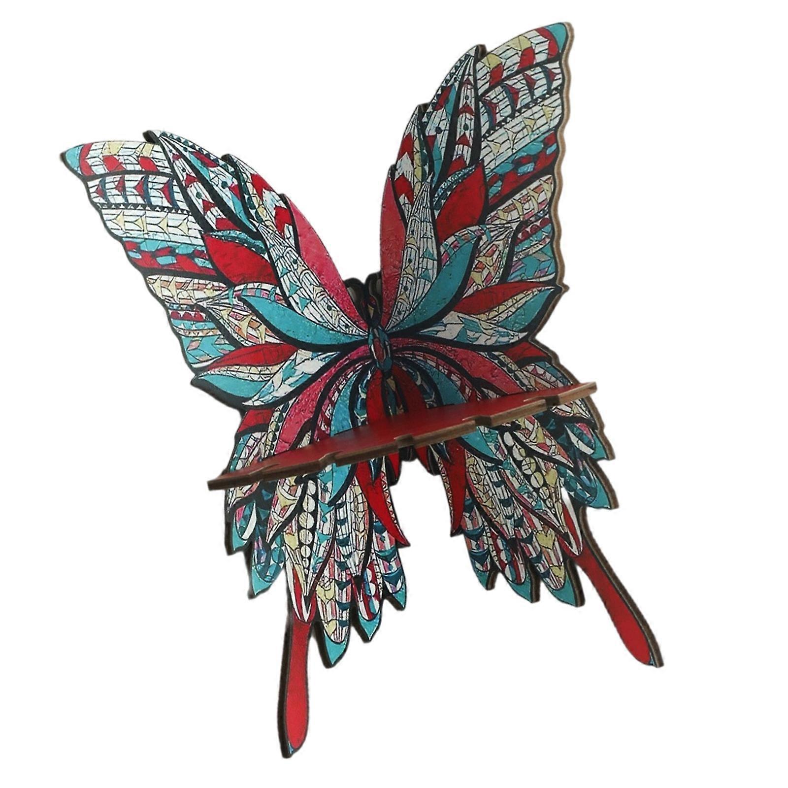 Handicraftsman Wood Butterfly Crystal Accent Shelf For Organized Home Deck In Multiple Dynamic Color Preferences Multicolor