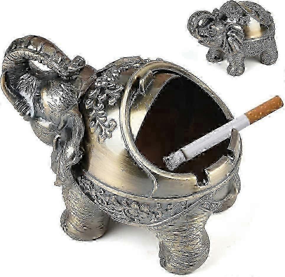 Vintage Windproof Ashtray, Elephant Shape Ashtray (Bronze)