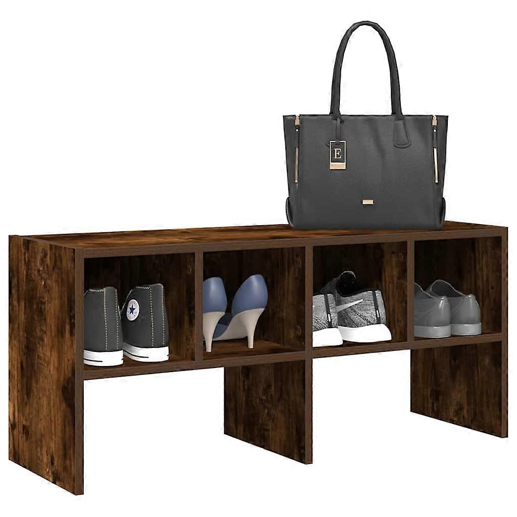 Stackable Shoe Rack Smoked Oak 89.5x30x40 cm