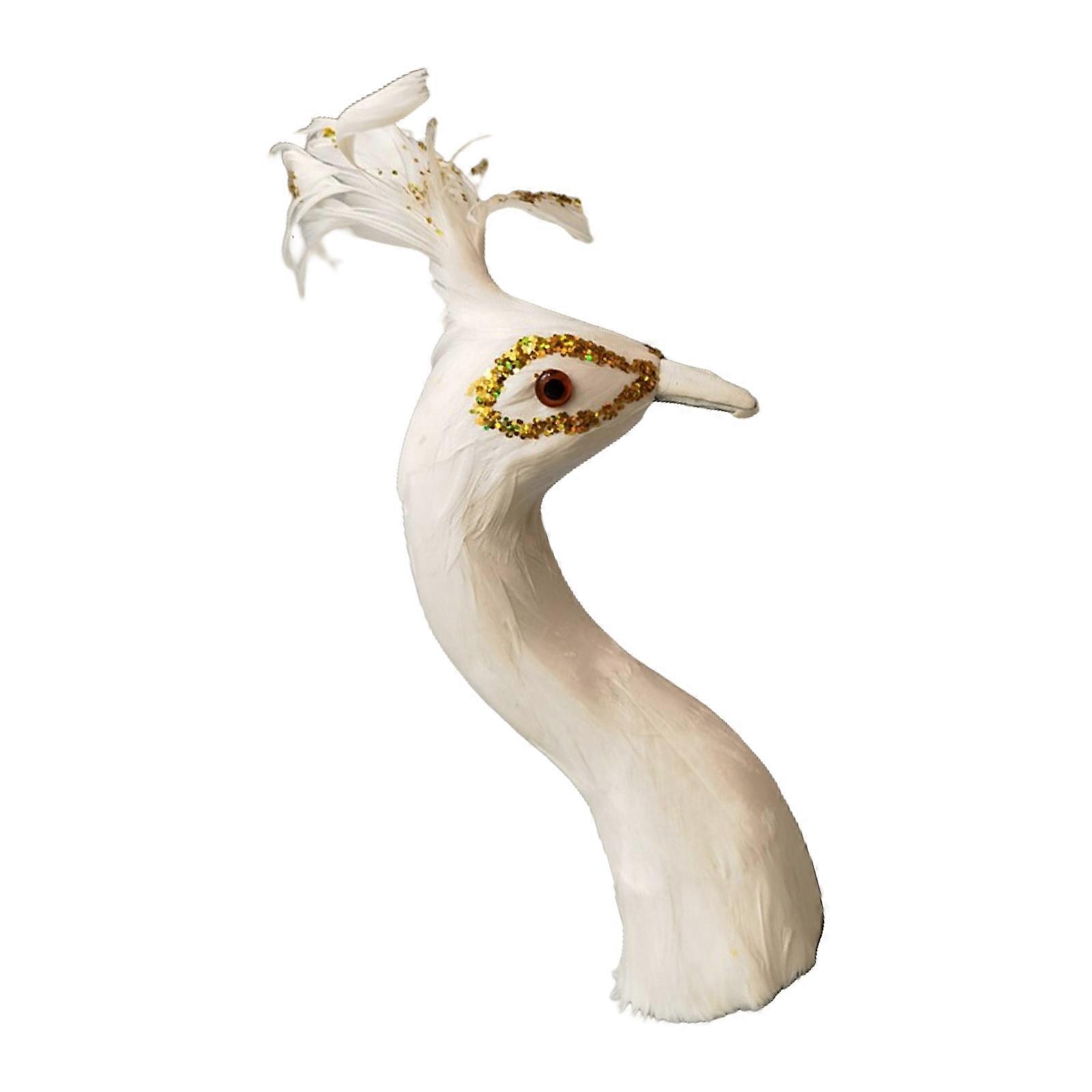 واقعية الطاووس الريش رئيس نموذج تمثال هووسورمينغ هدية لخزانة كتاب الجرف أو طاولة القهوة الديكور S أبيض