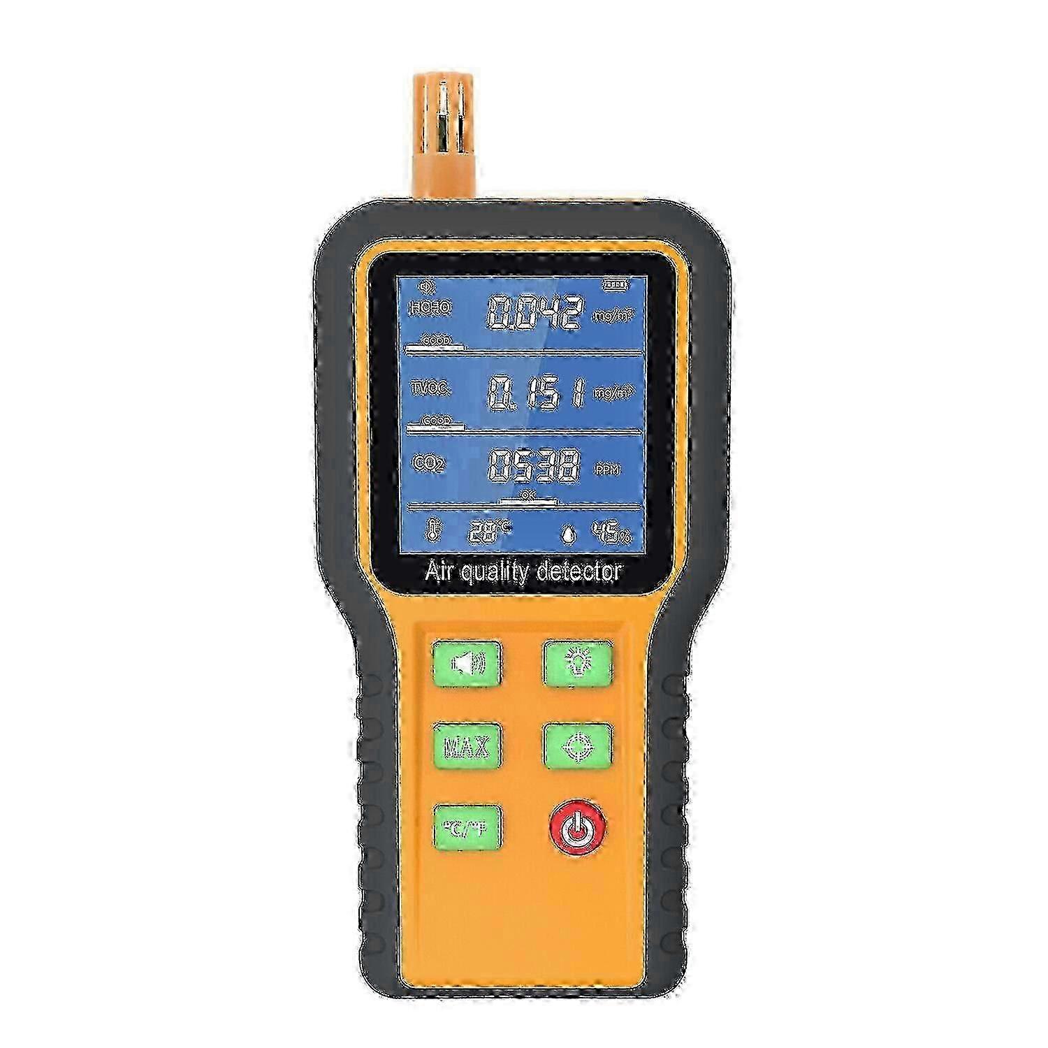 m Air Quality Detector T/h Sensors Co2 Tester Lcd Display With Backlit Carbon Dioxide Tvoc Hcho Value Temperature Humidity Detect