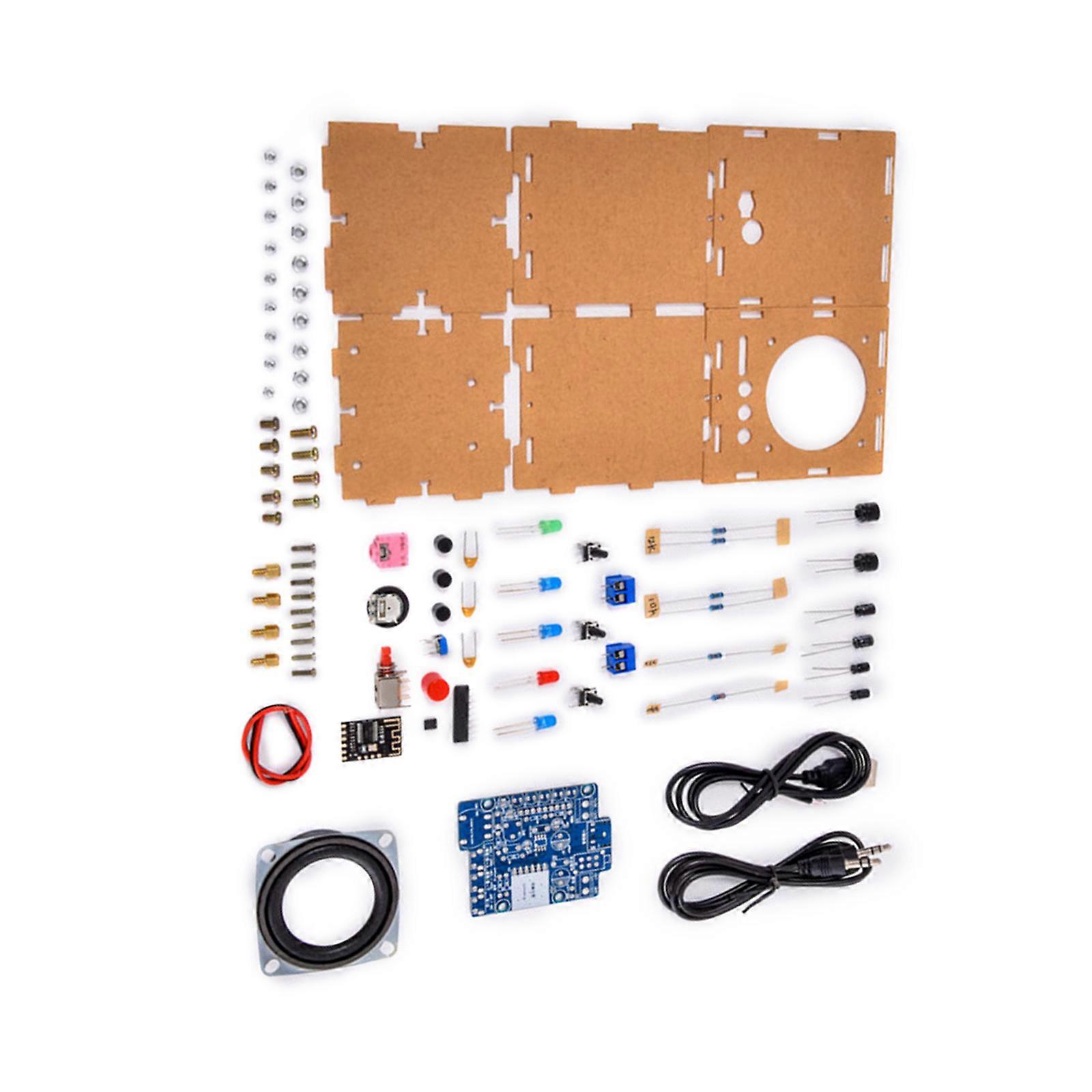 Amplifier Board Module Cube Kit Bluetooth-compatible Speaker DIY Kit Power Amplifier Board with LED Light Multicolor