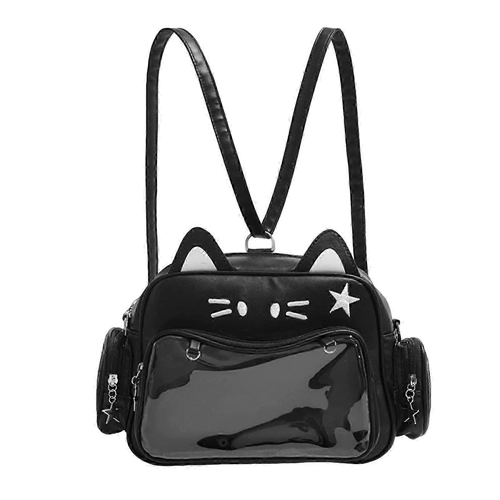 Small Double Shoulder Bag Transparent Window For Showcasing Your Favorite Pin School Daily Casual