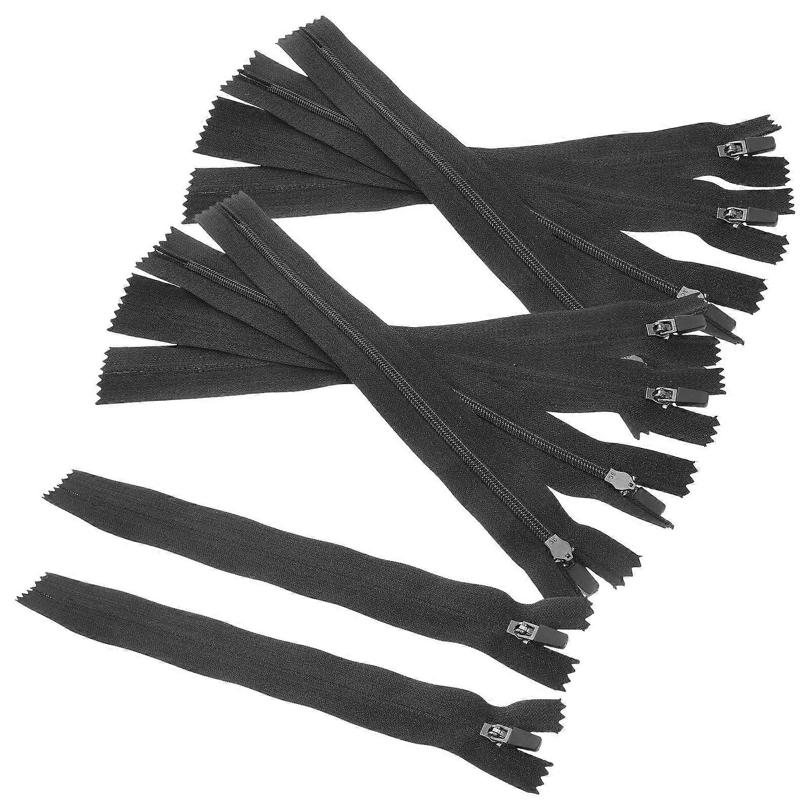 Invisible Zippers Black Nylon Zipper Spring Head Design Reverse Installation 10Pack