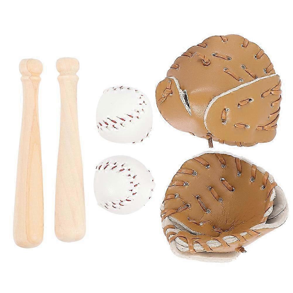 Mini Baseball Bat Glove Set Simulated Baseball Model Toy