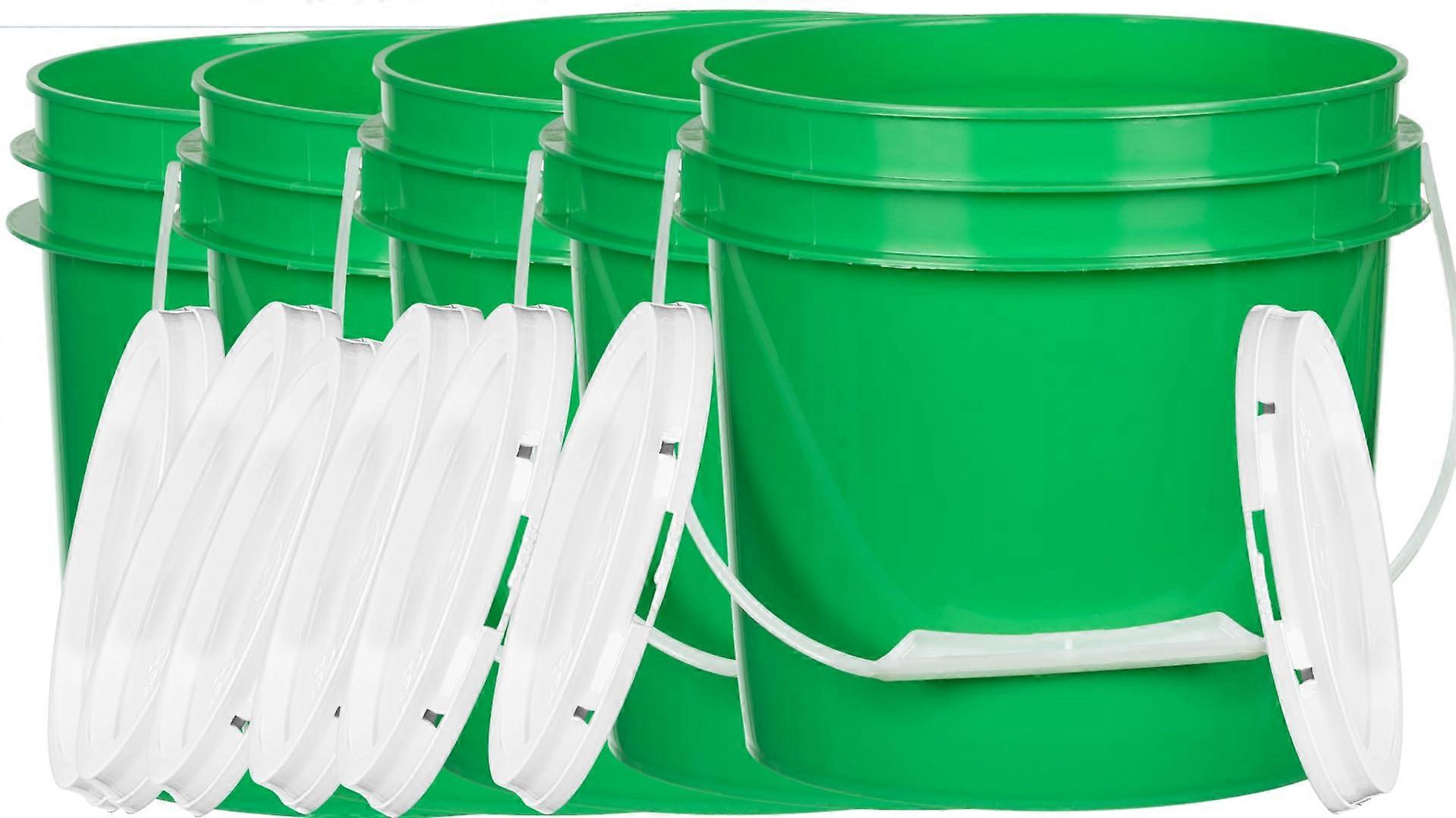 1 Gallon Food Grade Plastic Buckets with Gasket Lid – Pack of 7 Storage Containers
