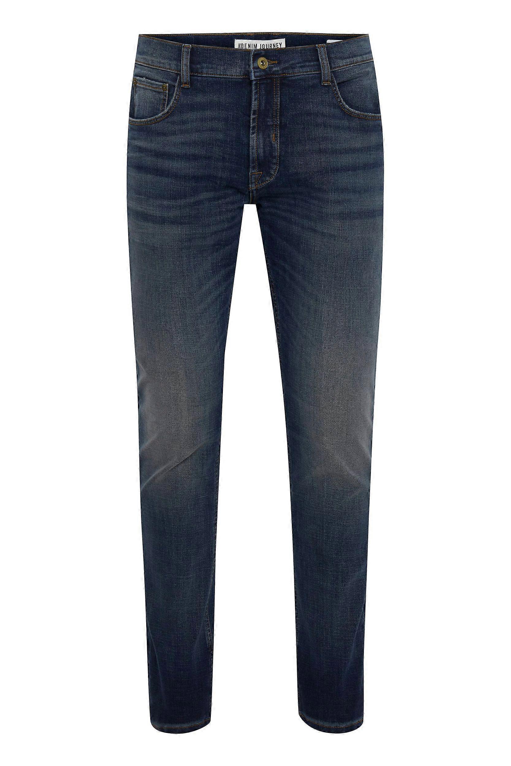 Herren SOLID Slim Fit Jeans Basic Hose Denim Pants Stoned Washed Tapered