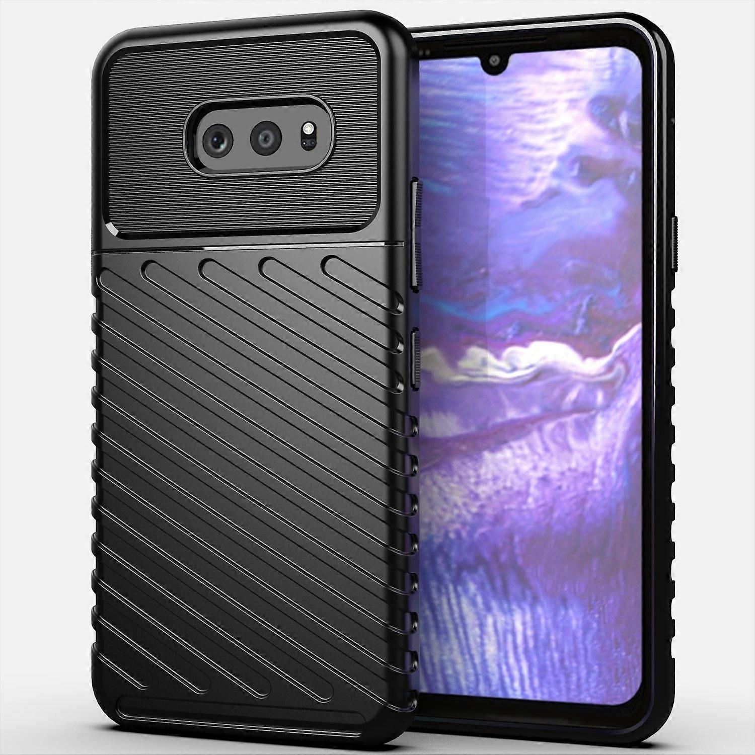 Thunder Series Unique Twill Texture Soft TPU Back Shell Case for LG G8X Thinq