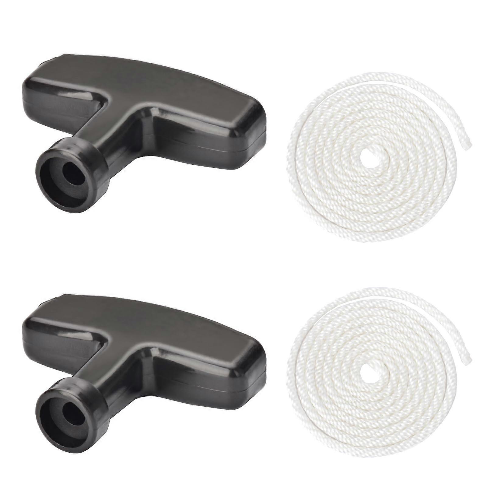 Recoil Starter Rope and Pull Starter Handle Kit for Lawn Mower Chainsaw Generator 2 Pack