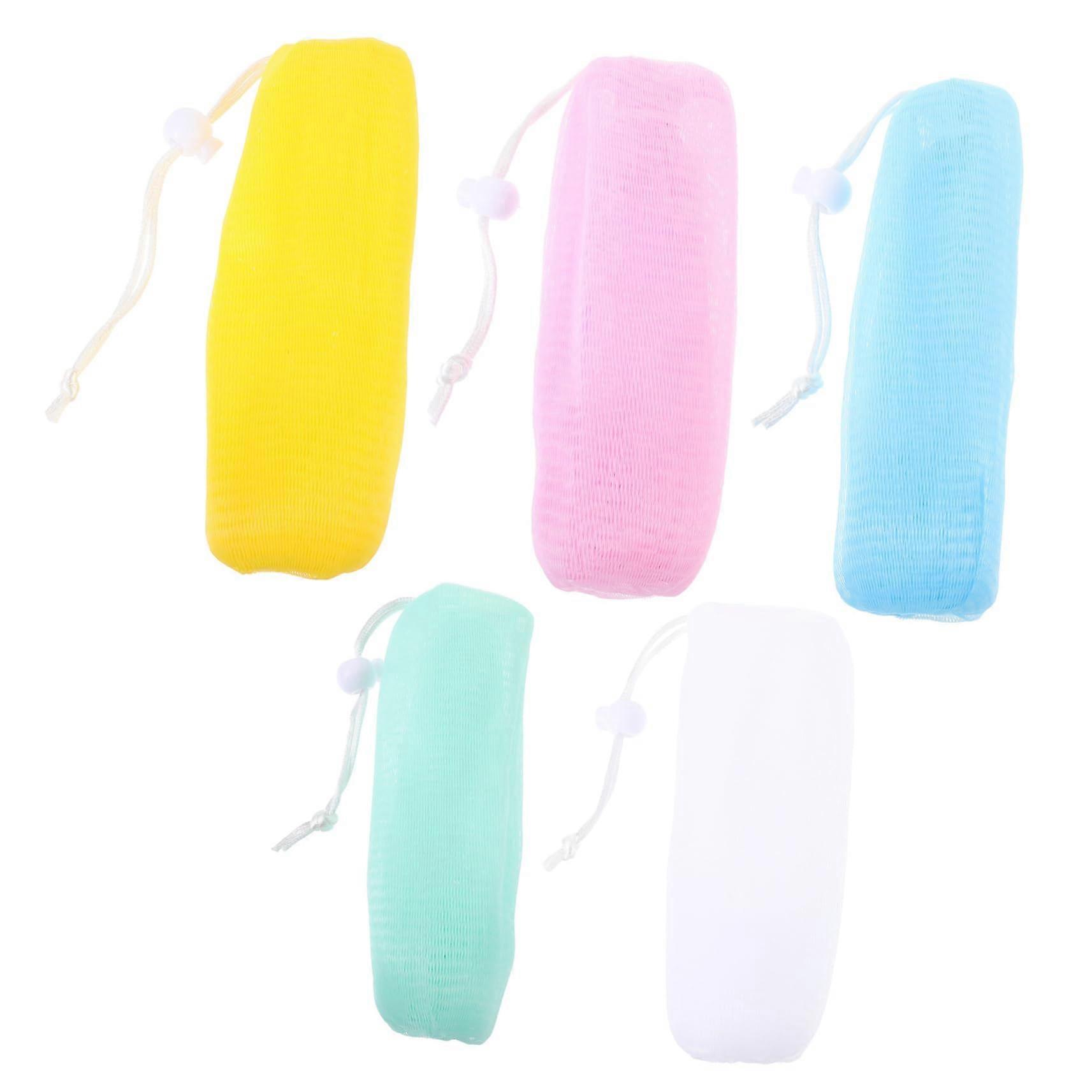 5Pcs Mesh Soap Saver Bag for Shower and Travel, Exfoliating Soap Pouch with Drawstring