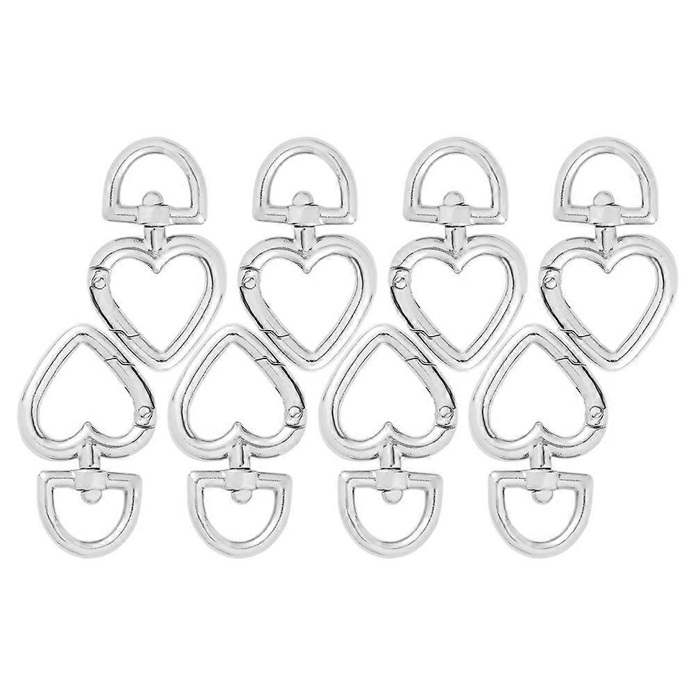 Heart Shape Keychain Clip for DIY Use 8Pcs Zinc Alloy Metal Spring Clasps
