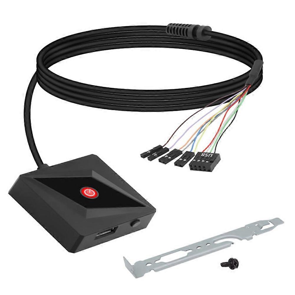 Desktop Computer Power Switch PC Motherboard External Start Power on/Off Restart Button Extension Cable 1.7M