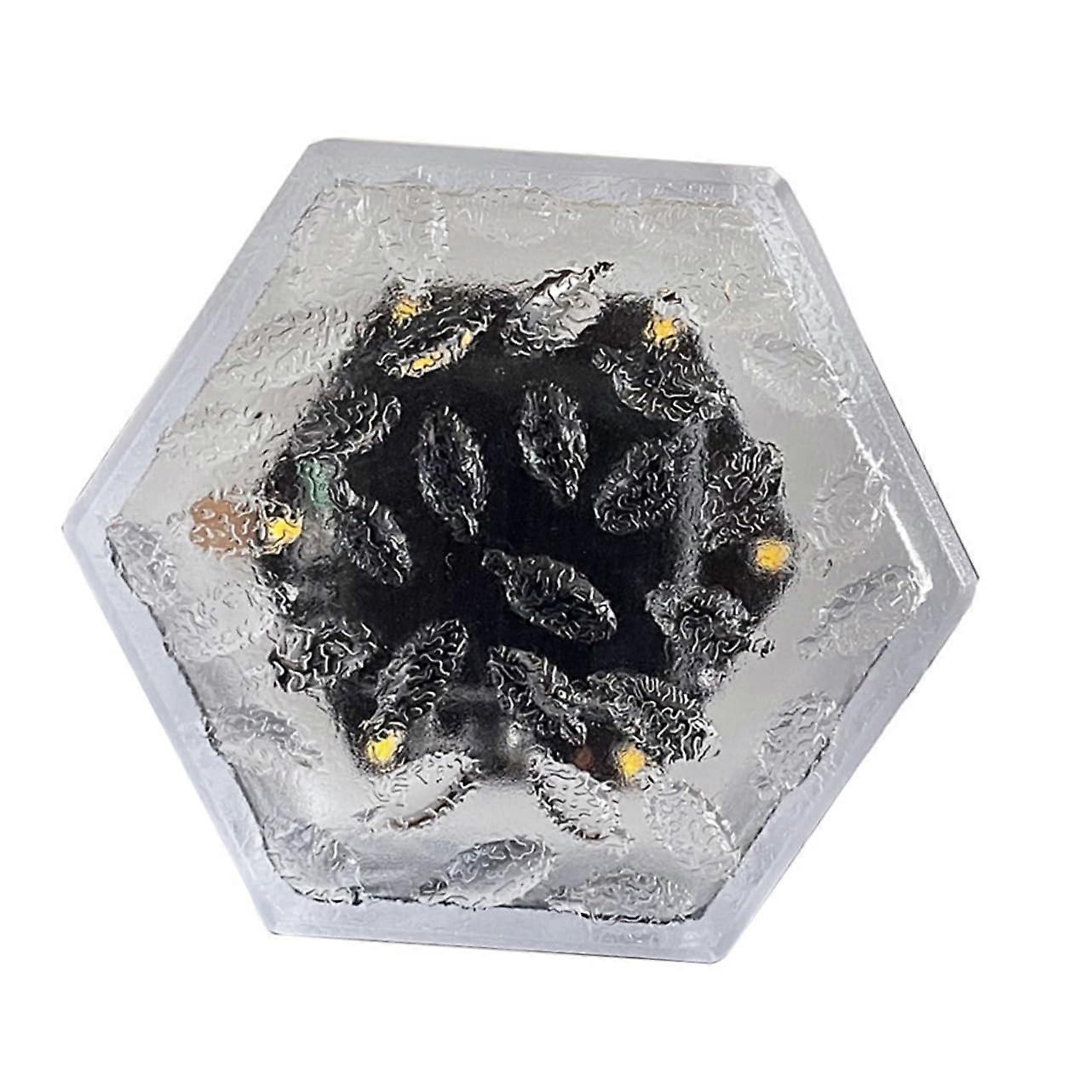 Solar Garden Lights Warm White Hexagonal LED with Crystal Texture for Outdoor Patio and Lawn