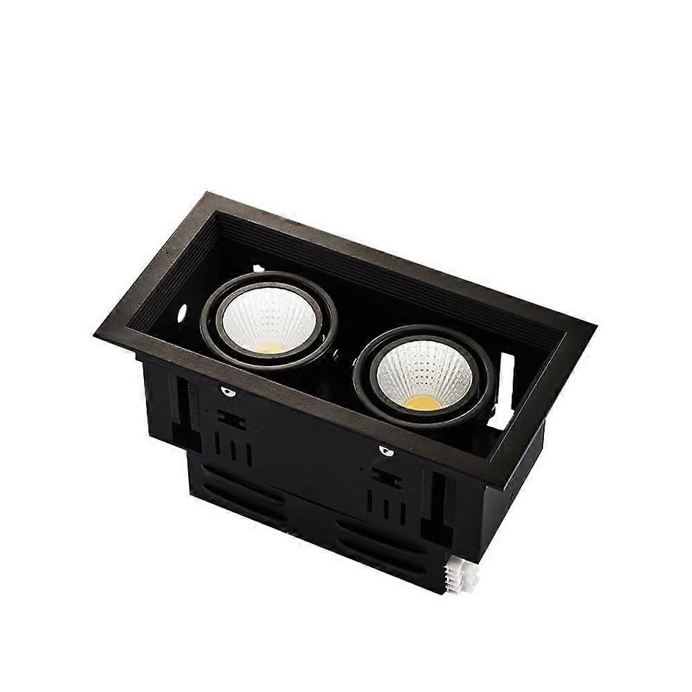 Modern 2Light Frameless Adjustable Black Recessed Spotlight, 2 X 10 Watt COB, Double Head Spotlight