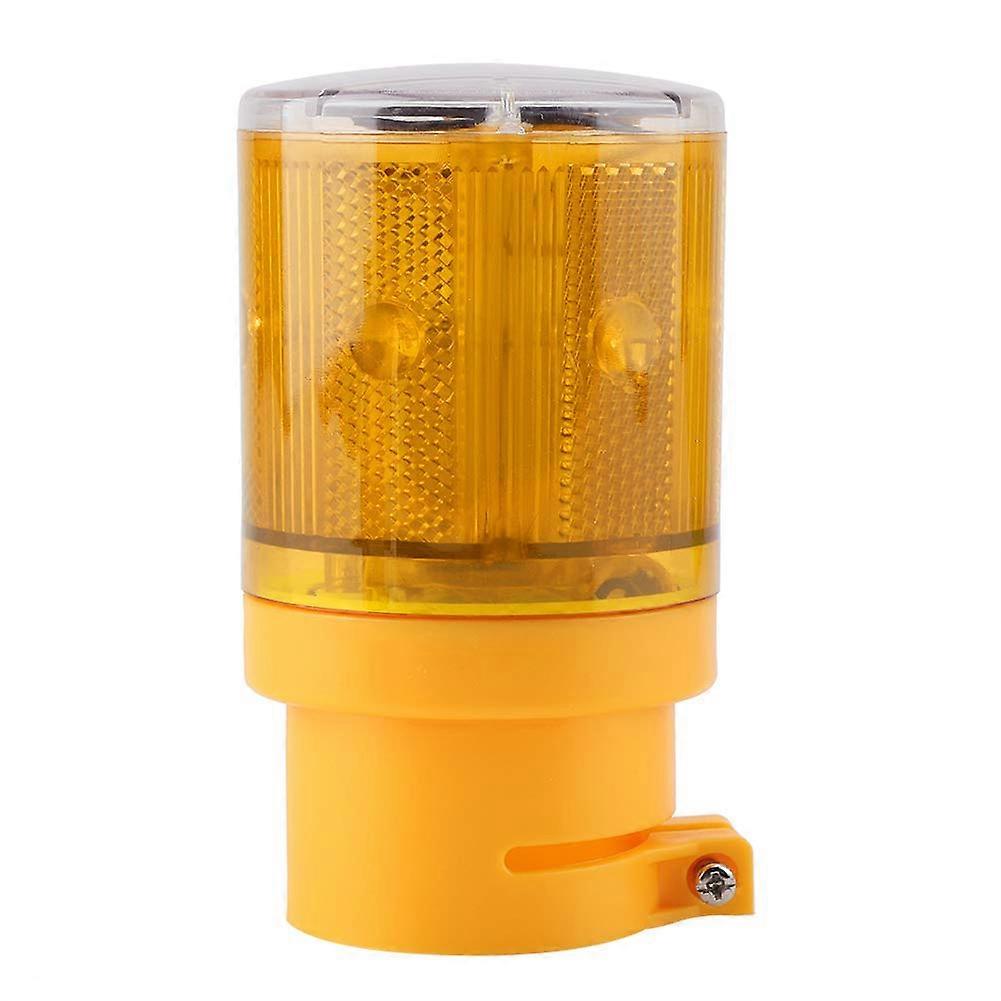 Solar Strobe Warning Light - LED Flashing Signal Light for Construction, Traffic, Dock - Yellow, Waterproof, Durable