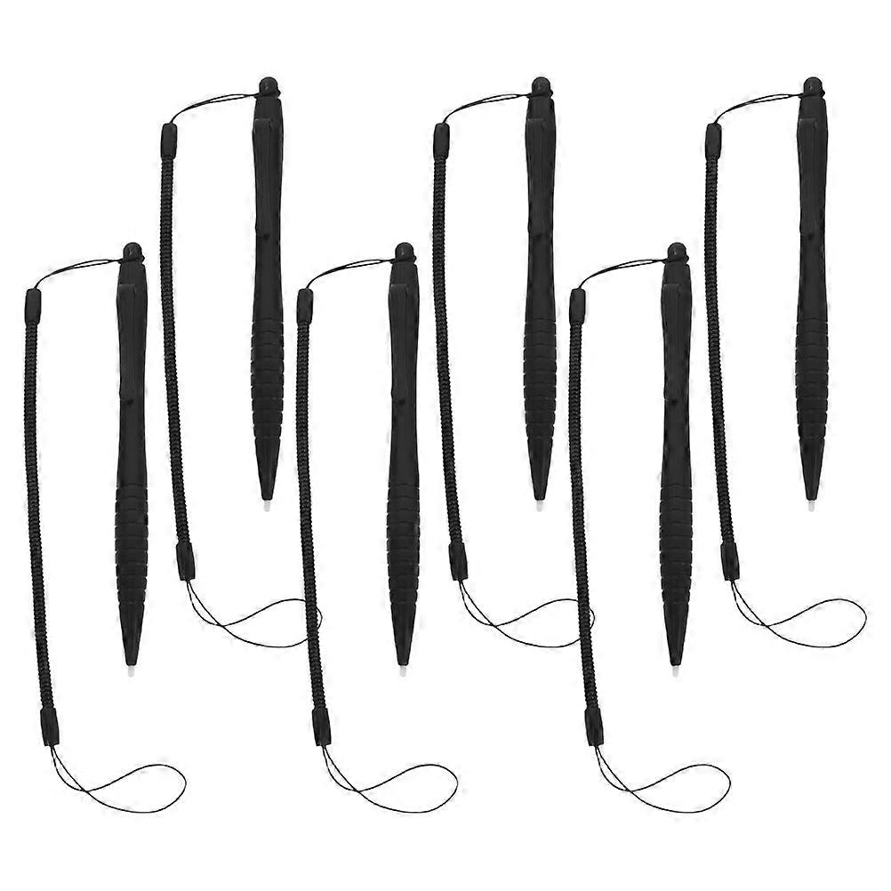 Resistive Touch Screen Stylus Pen with Elastic Strap 6Pcs Set