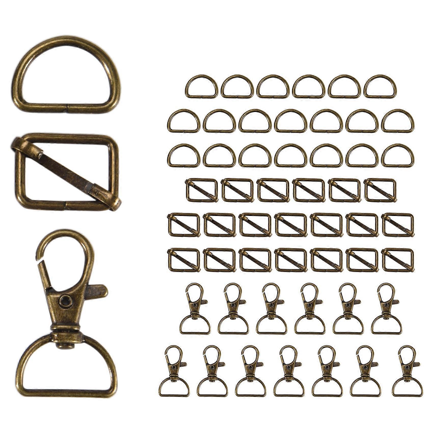 56Pcs Keychain Hooks with D Rings Set Purse Hardware for Bag Making Lanyard Snap Hooks Swivel Clasps with Slide Buckle
