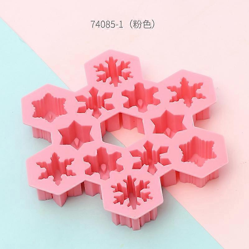 Snowflake-shaped silicone ice cube mold, 15 square sections, bullet pistol ice cubes, brain-shaped creative design, 4-hole diamond ice mold