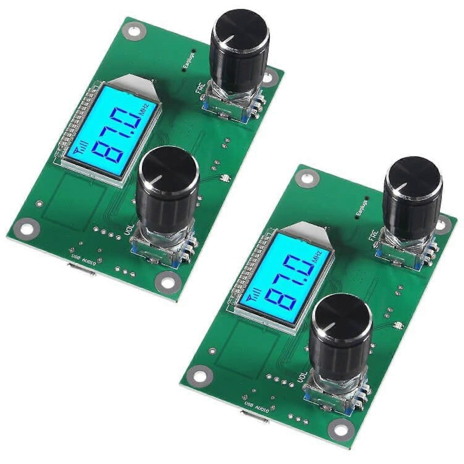 2 Pieces FM Receiver Module with DSP PLL Tuning, 76108MHz Digital Stereo Radio Board with Amp