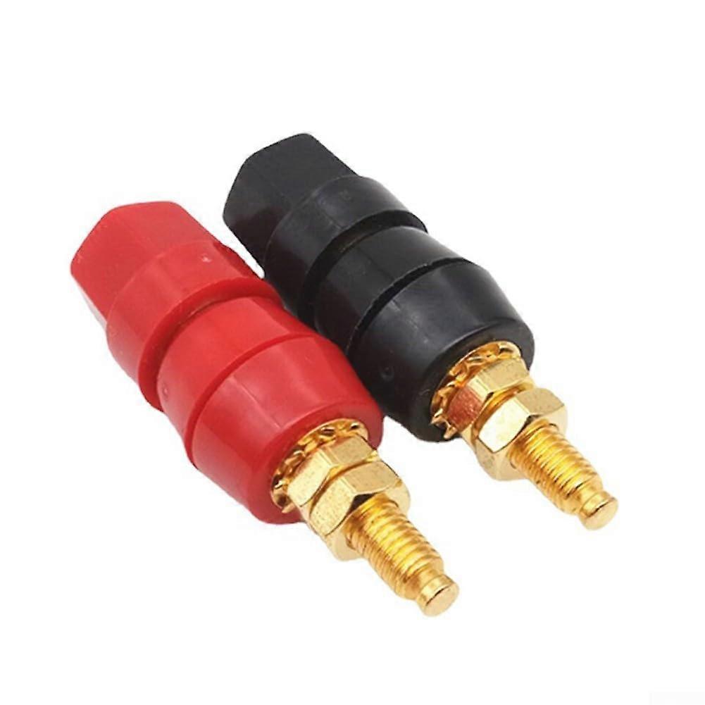 Gold Plated Speaker Binding Post Banana Plug Connector 4mm Audio Terminal Pair for Amplifier