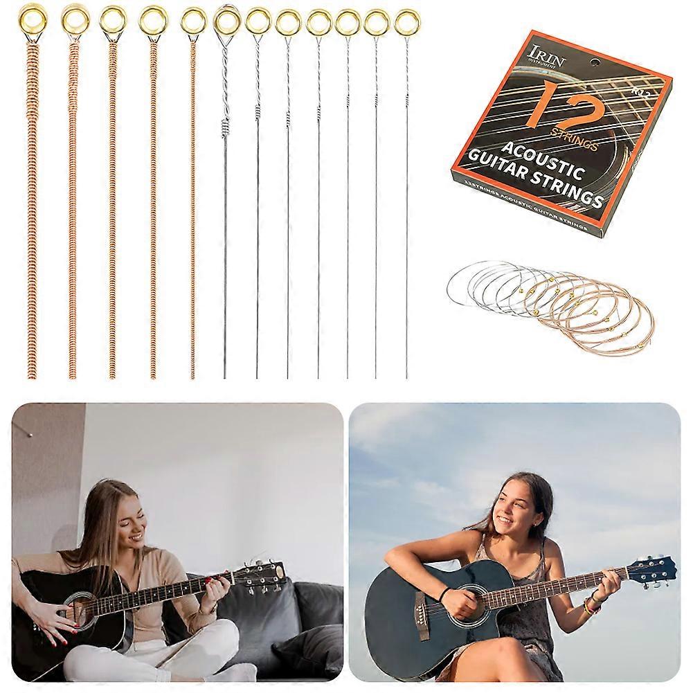 12-String Guitar Strings Classical Guitar Strings with PU Coating Phosphor Bronze Guitar Strings Light Great Bright for Guitar