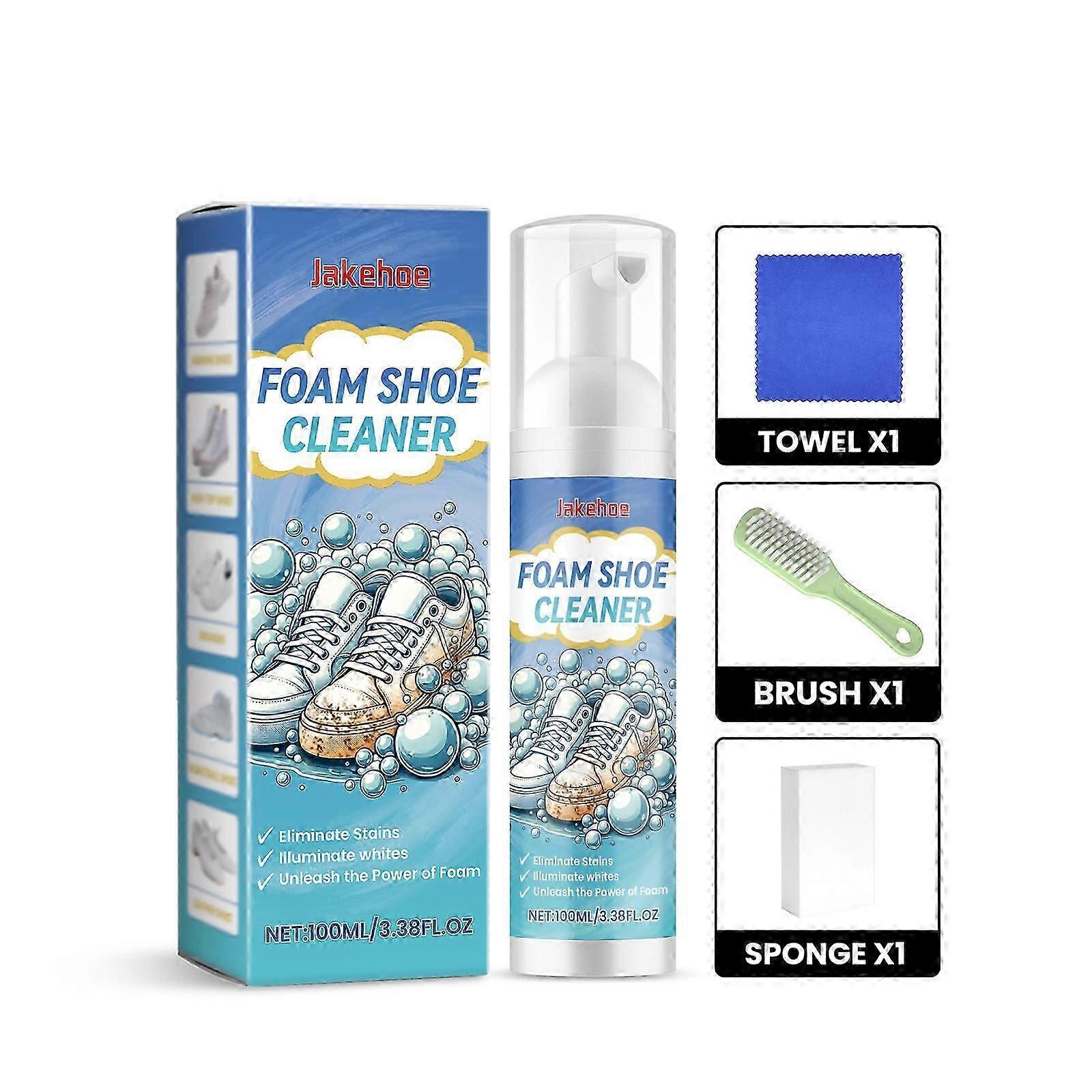 Portable White Sneaker Cleaner Kit  Easy, Gentle, Deep Clean with Towel, Sponge & Brush