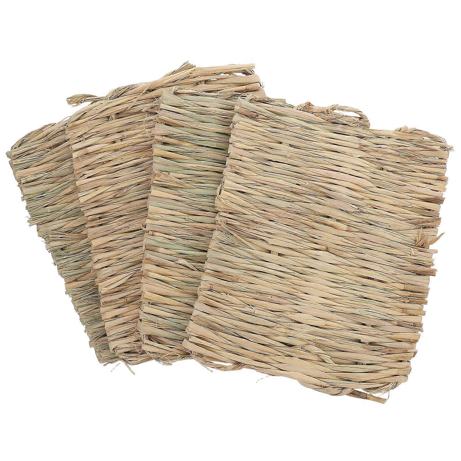 Bunny Bed Lining Natural Grass Mats for Nesting 8Pcs Durable and Safe