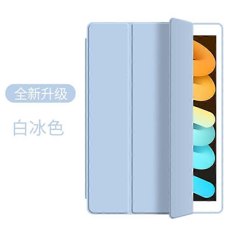 Case For Ipad 2024 Air 11 Honeycomb Trifold White Ice Blue Leather Silicone Soft No4867