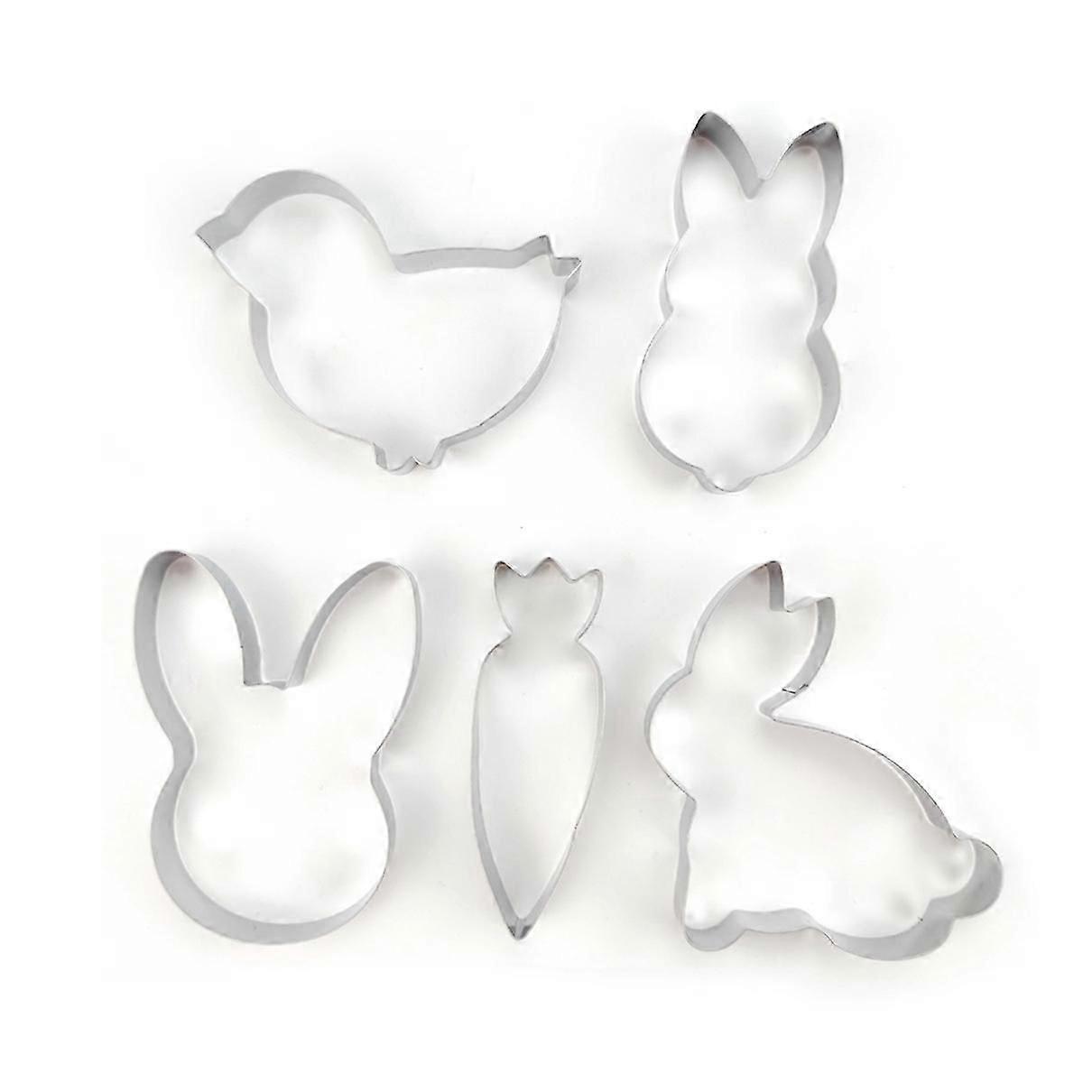 5 PCS Easter Cookie Moulds Bunny Carrot Chicks Cookie Moulds