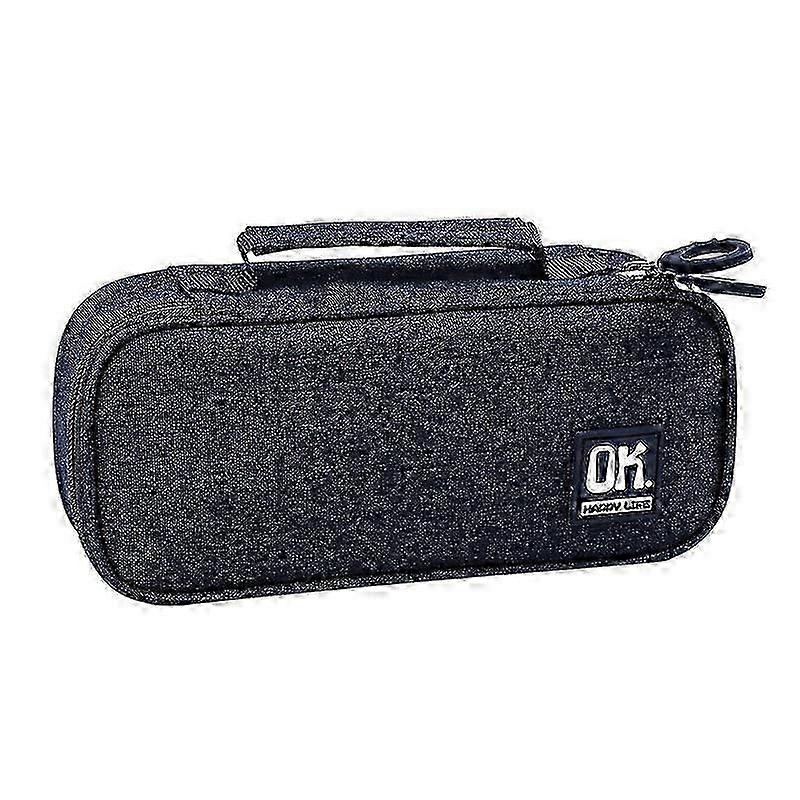 Portable Large Capacity Multi-compartment Pencil Storage Bag (Blue)