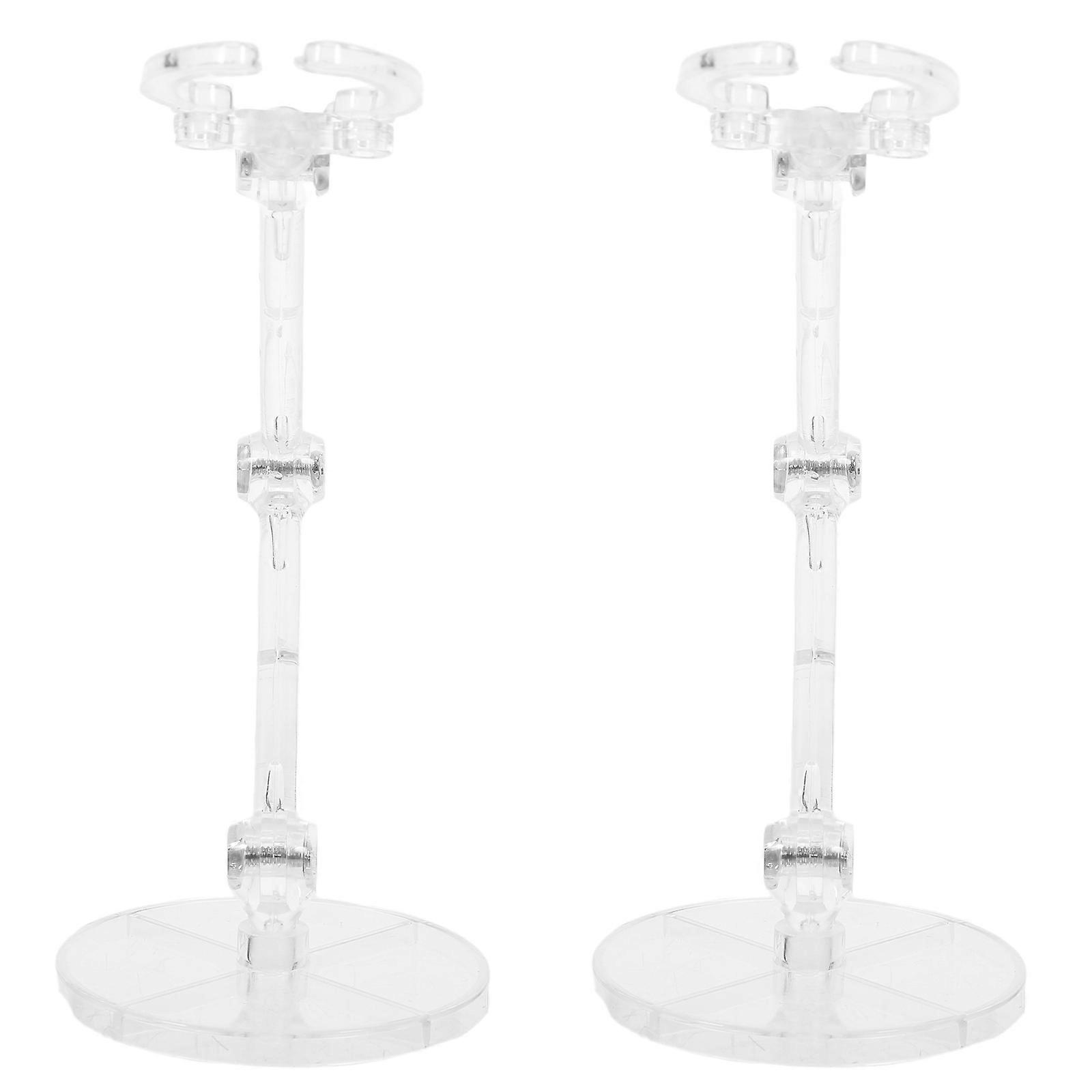 Action Figure Stand for Model Display 2Pcs Clear Plastic Doll Holder Base