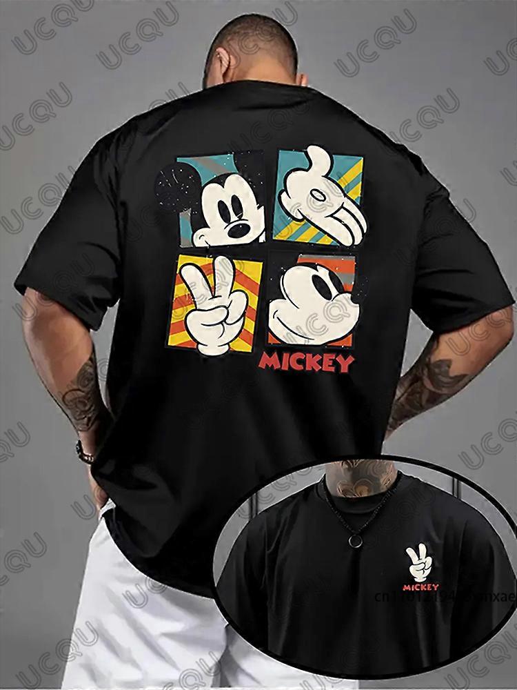 Disney Mickey Mouse T-shirt imprim�� graphique pour hommes ��t�� �� manches courtes t-shirts hommes v��tements sport d��contract�� surdimensionn�� C