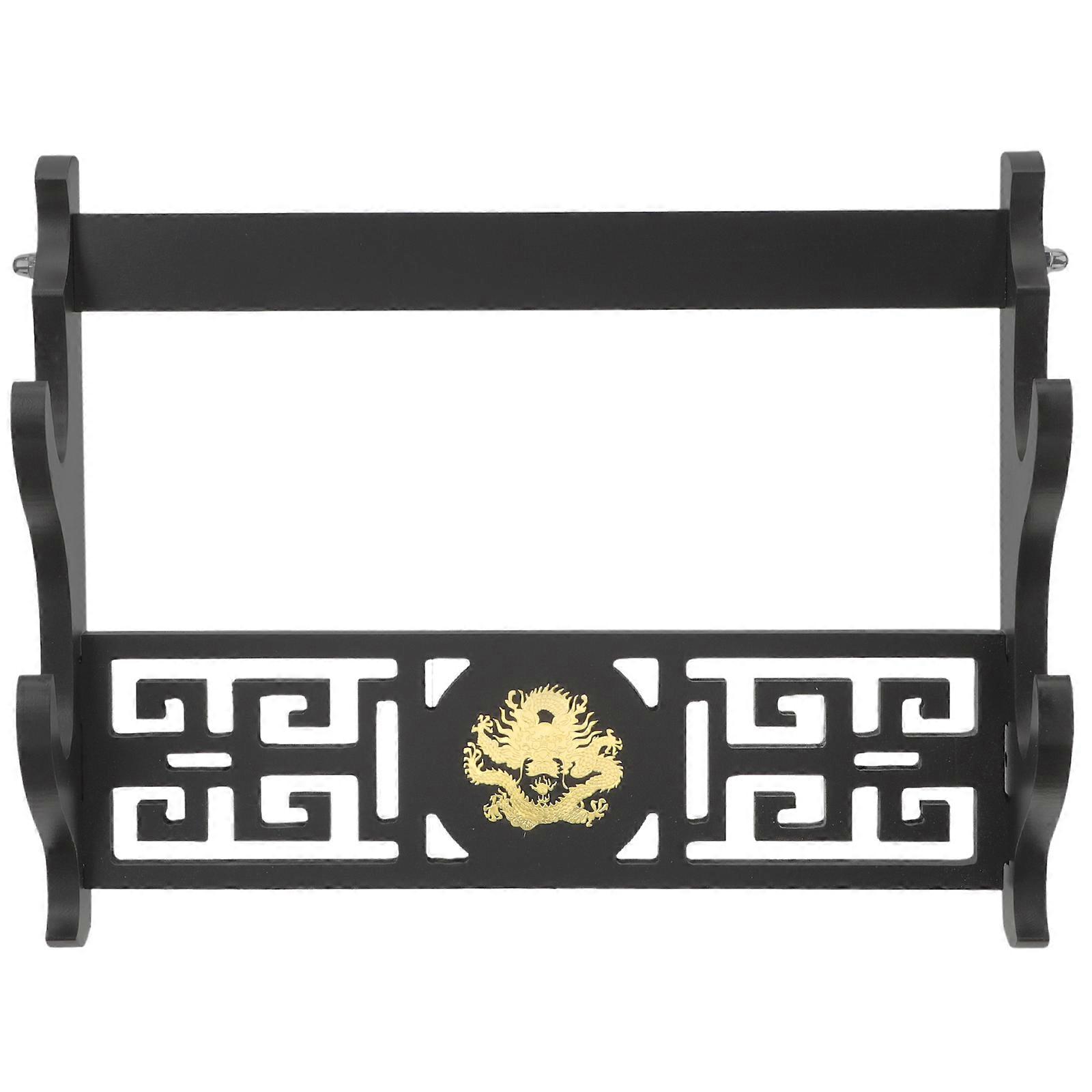 Dragon Pattern Wall-Mounted Sword Stand for Protection Use with Storage Holder