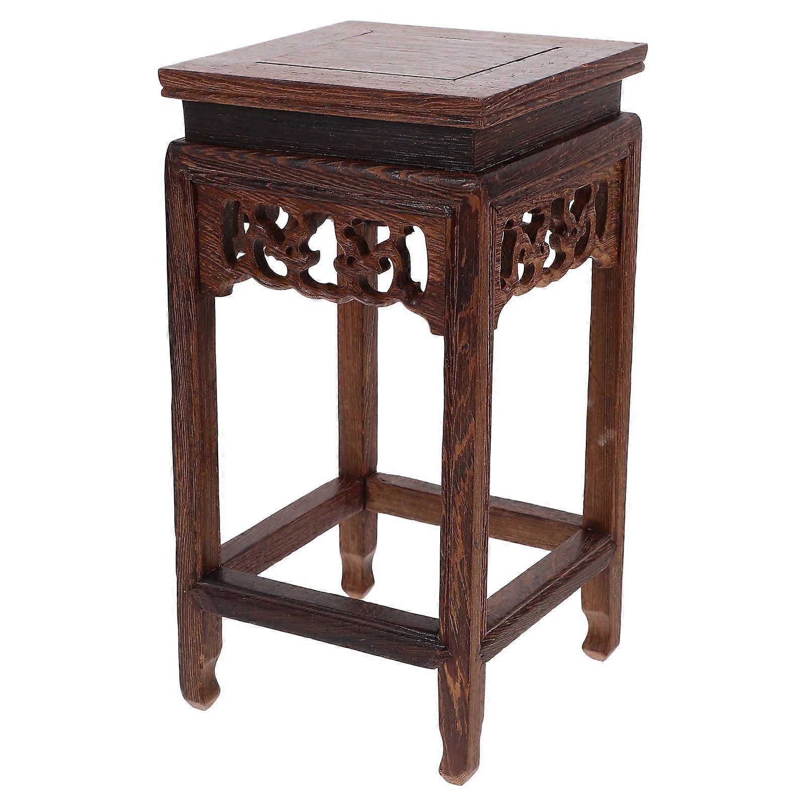 Fa pad, láblépcső, dekoráció, sötétbarna fa