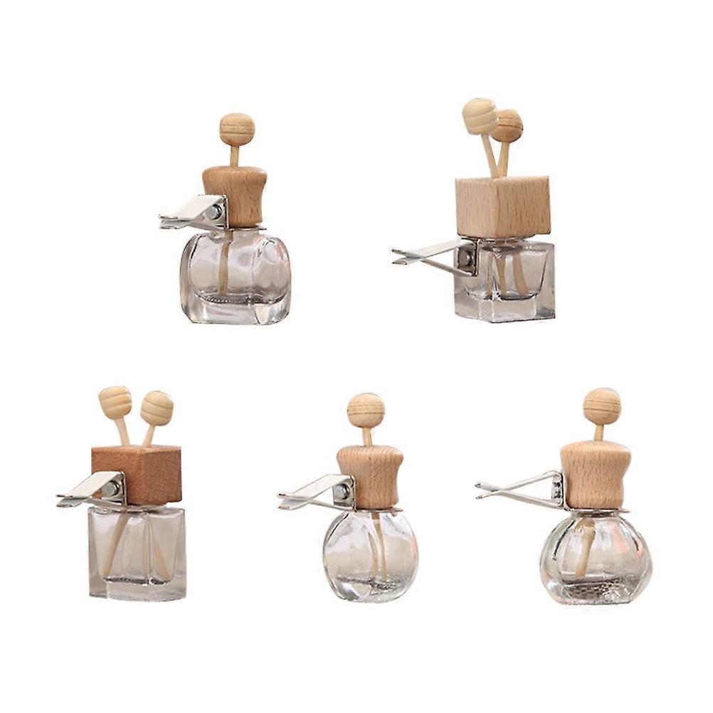 Car Aroma Diffuser Bottle Glass Essential Oil Diffuser to Relieve Stress 5Pcs