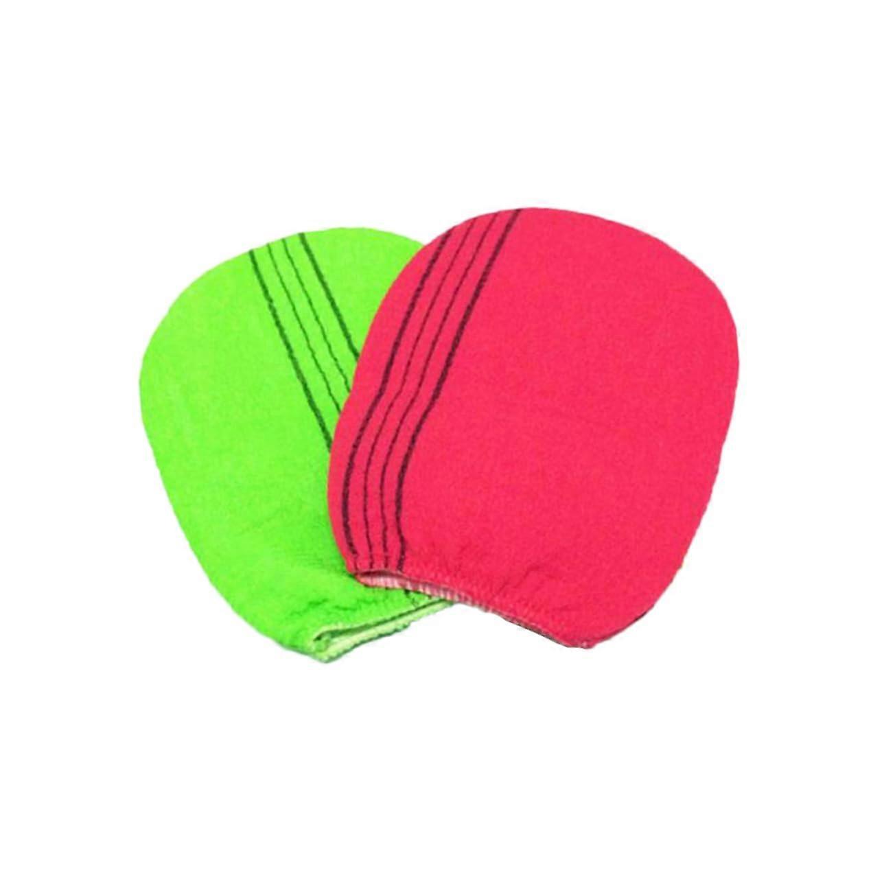 Exfoliating Bath Gloves 2pcs Set for Shower Deep Skin Scrub Spa Quality Random Color