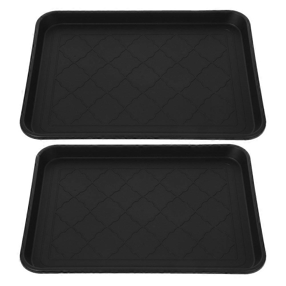 2Pcs Multi-functional Plastic Plate Rain Boot Tray Flower Pots Tray Large-capacity Sundries Tray
