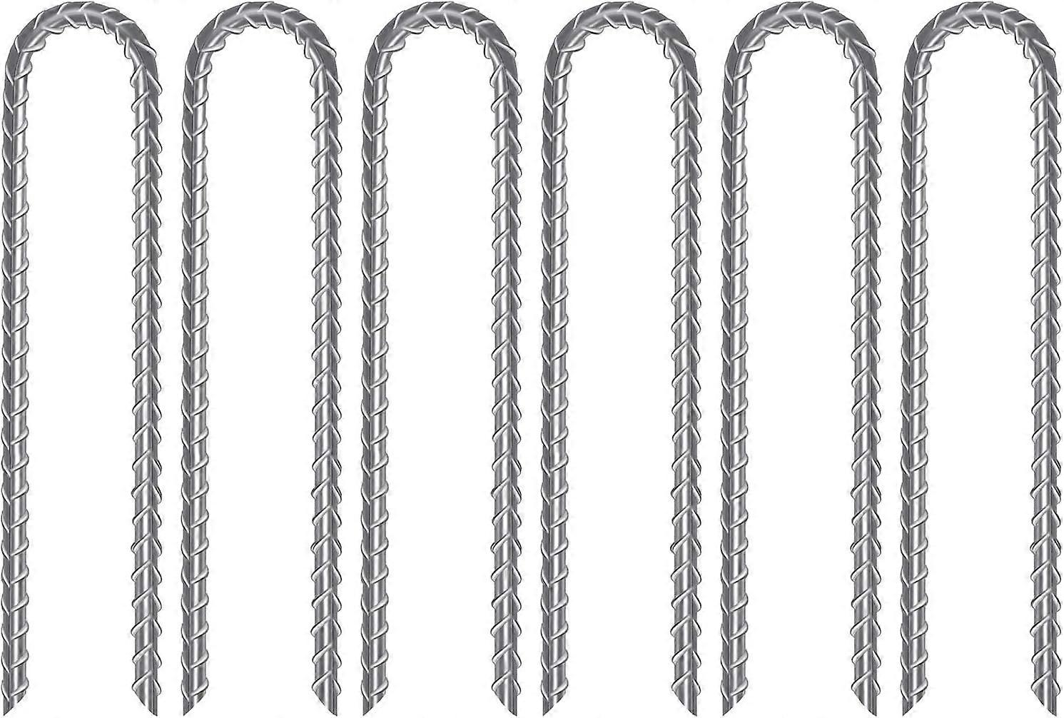 6-Piece U-Shaped Studs, Sturdy Galvanized Steel Pegs