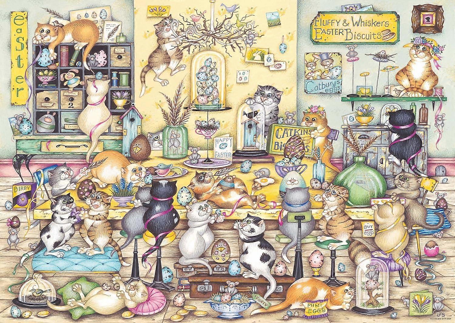 Ravensburger Crazy Cats Easter Eggstravaganza Jigsaw Puzzle (1000 Pieces)