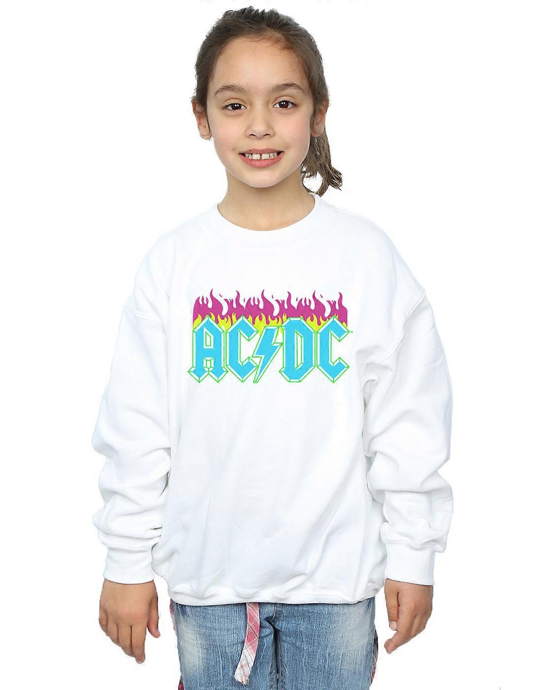 AC/DC Girls Neon Flames Sweatshirt