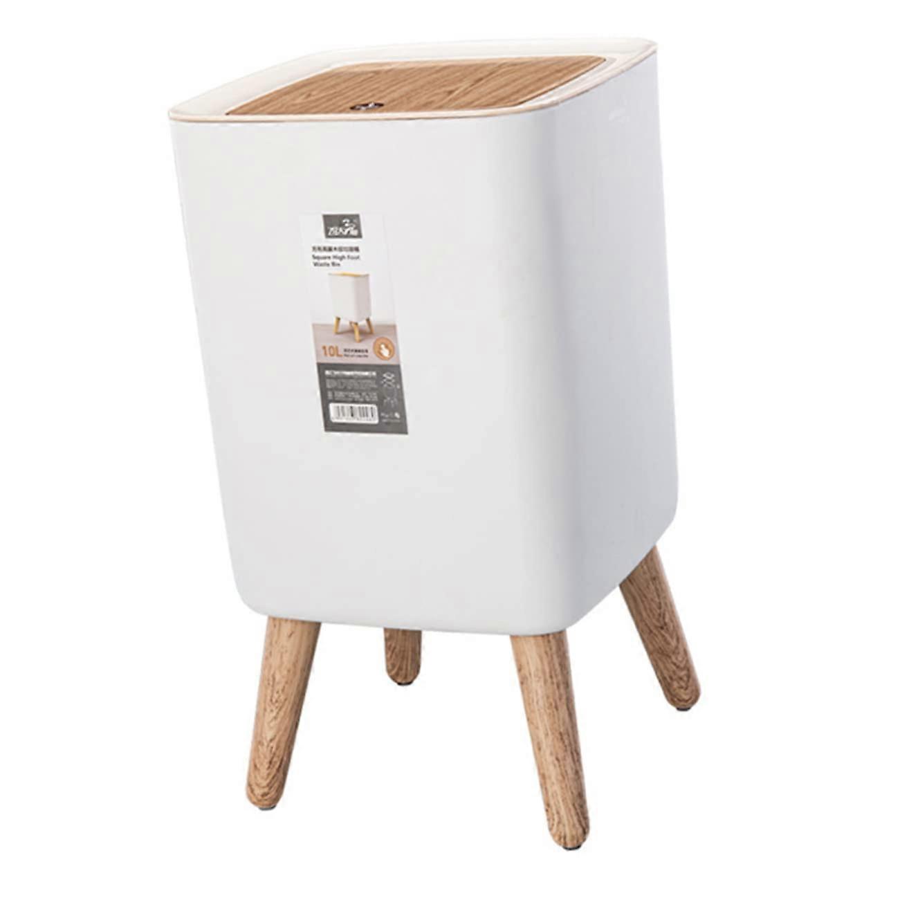 Large Capacity Press Lid Trash Can for Kitchen Bathroom, Easy Clean  Foot Plastic Waste Bin