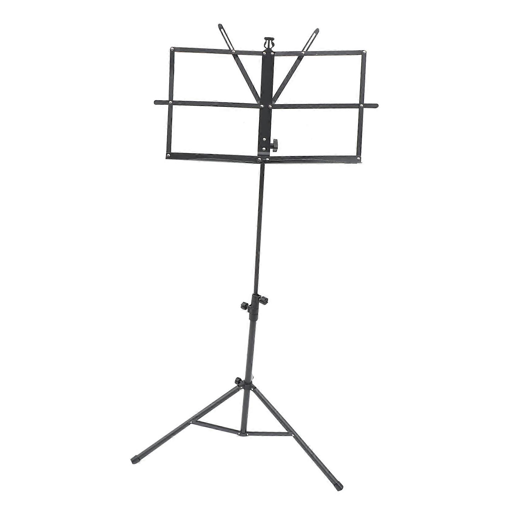Foldable Adjustable Tripod Music Stand for Musicians Black Sheet Holder for Performance