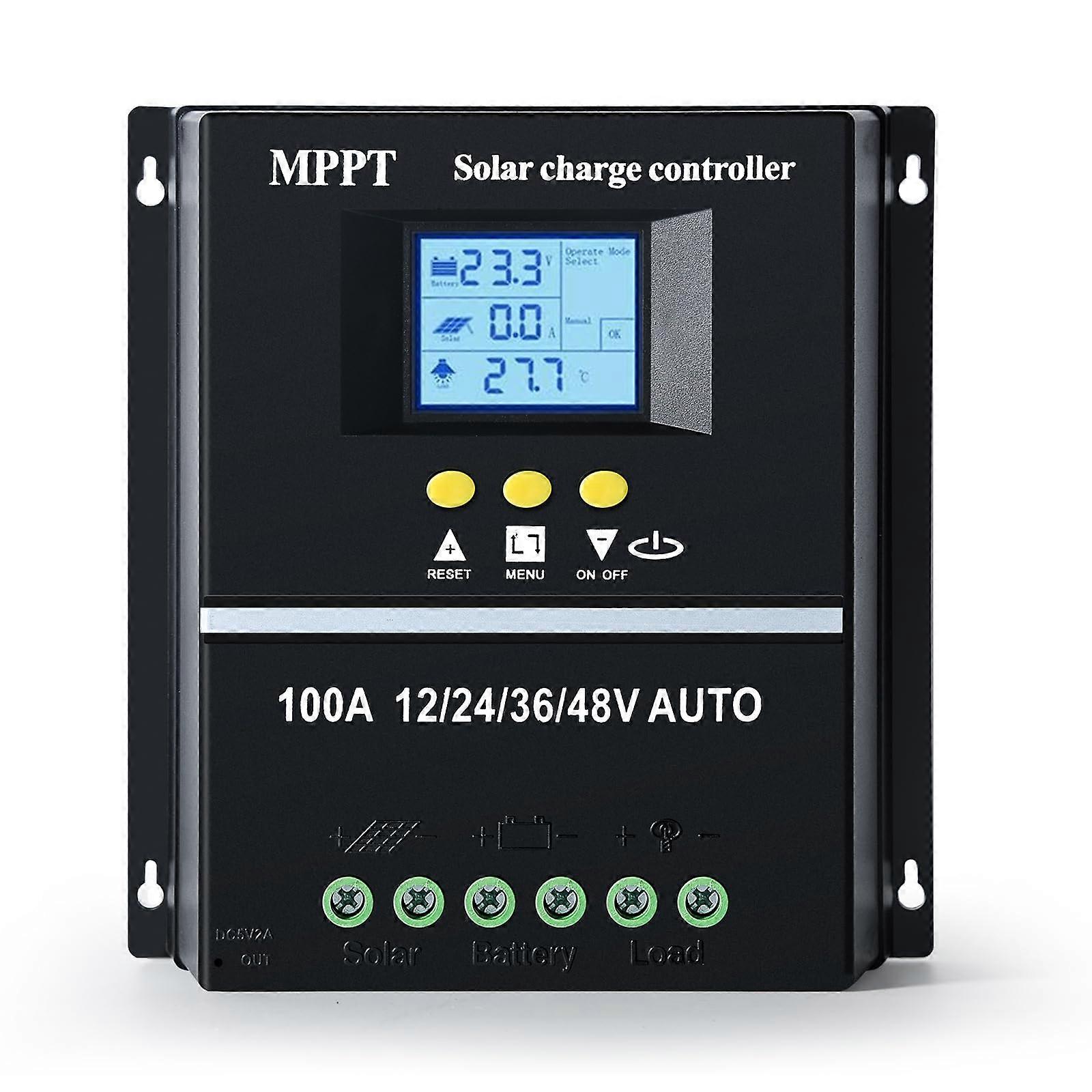 100A MPPT Solar Charge Controller 12V48V with Ultra Efficiency, LCD Display, Lithium and LeadAcid Support