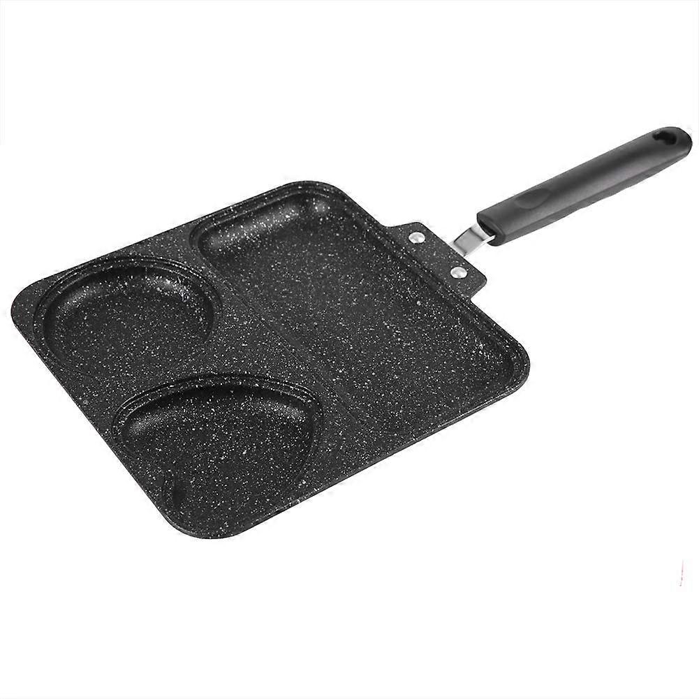 3 in 1 Grill Frying Pan Nonstick Divided Skillet for Eggs Steak MultiSection Cooking